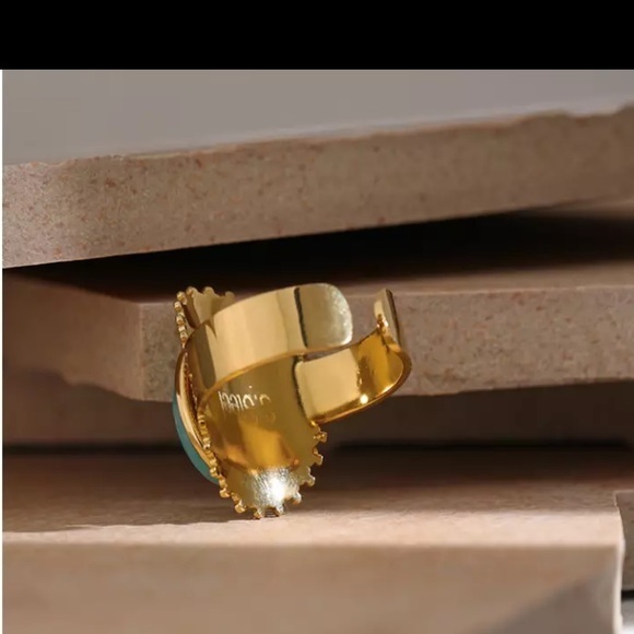 18K Gold Plated Natural Tianhe Stone Ring - Picture 4 of 9